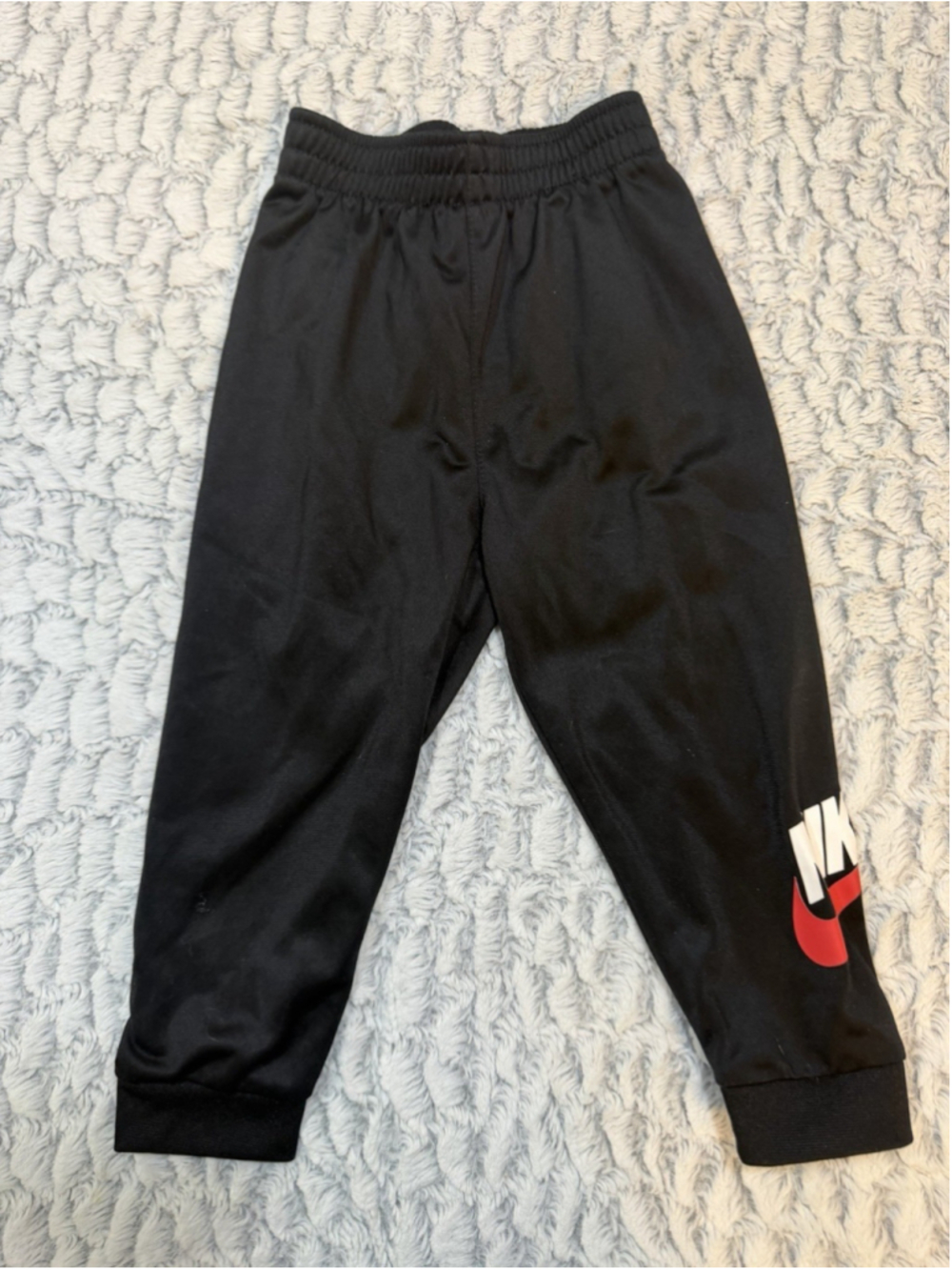 Nike Boys Black Jogger Pants 24M Elastic Waist Pull-On Jersey Polyester